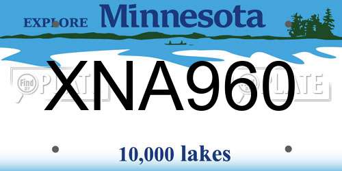 XNA960 Minnesota License Plate