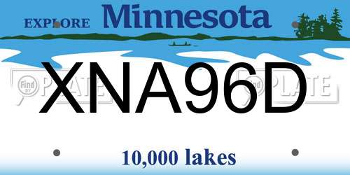 XNA96D Minnesota License Plate