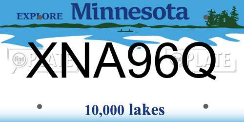 XNA96Q Minnesota License Plate