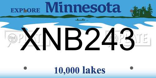 XNB243 Minnesota License Plate
