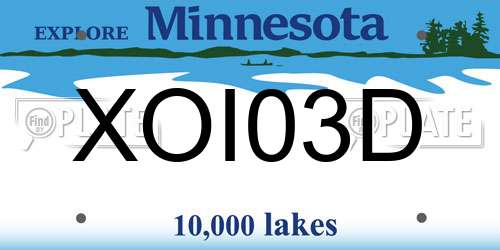 XOI03D Minnesota License Plate