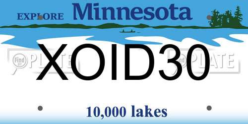 XOID30 Minnesota License Plate