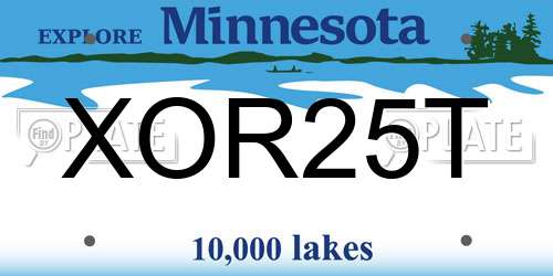 XOR25T Minnesota License Plate