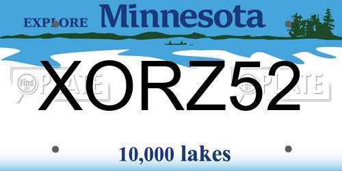 XORZ52 Minnesota License Plate
