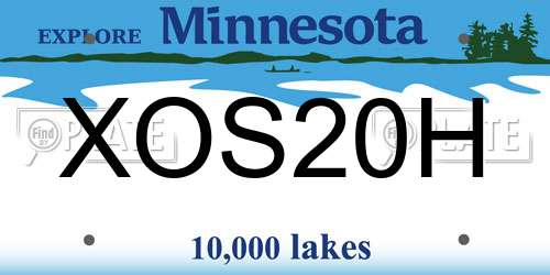 XOS20H Minnesota License Plate