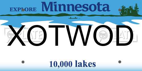 XOTWOD Minnesota License Plate