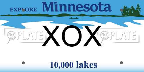 XOX Minnesota License Plate