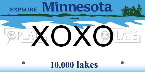 XOXO Minnesota License Plate