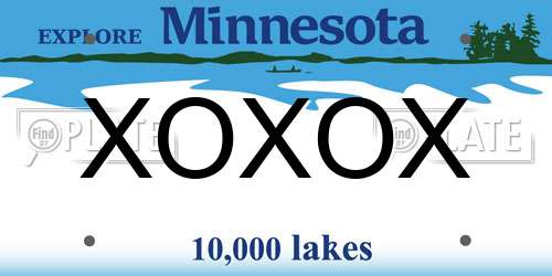 XOXOX Minnesota License Plate