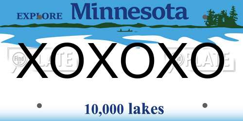 XOXOXO Minnesota License Plate