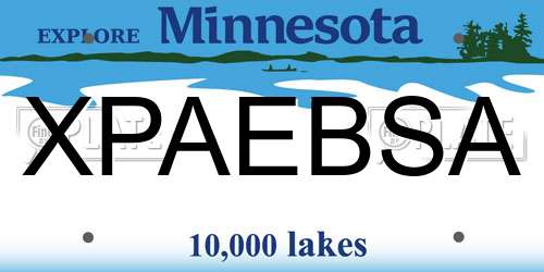 XPAEBSA Minnesota License Plate