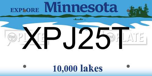 XPJ25T Minnesota License Plate