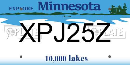 XPJ25Z Minnesota License Plate