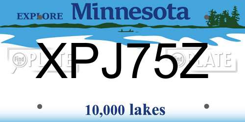 XPJ75Z Minnesota License Plate