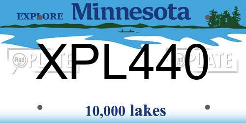 XPL440 Minnesota License Plate