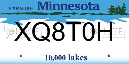 XQ8T0H Minnesota License Plate