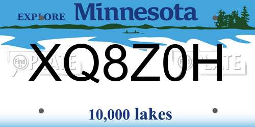 XQ8Z0H Minnesota License Plate