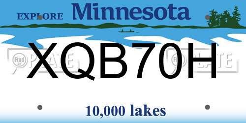 XQB70H Minnesota License Plate