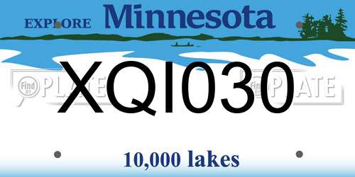 XQI030 Minnesota License Plate
