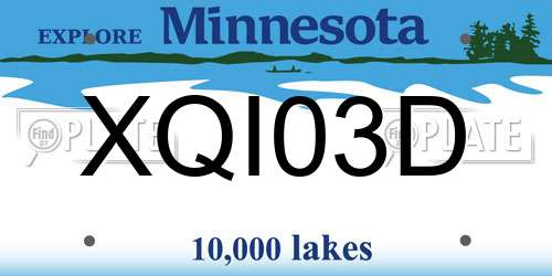 XQI03D Minnesota License Plate
