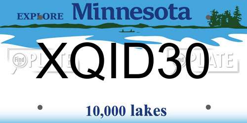 XQID30 Minnesota License Plate