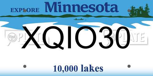 XQIO30 Minnesota License Plate