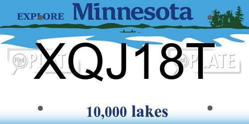 XQJ18T Minnesota License Plate