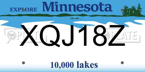 XQJ18Z Minnesota License Plate