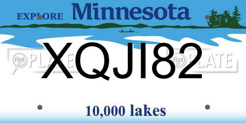XQJI82 Minnesota License Plate