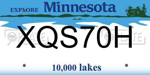 XQS70H Minnesota License Plate