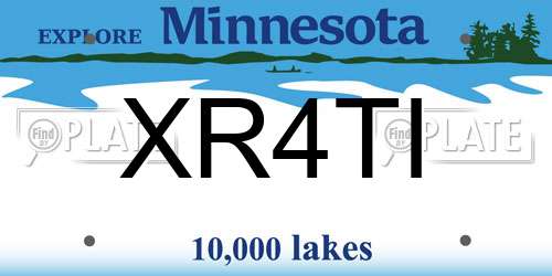 XR4TI Minnesota License Plate