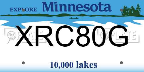 XRC80G Minnesota License Plate