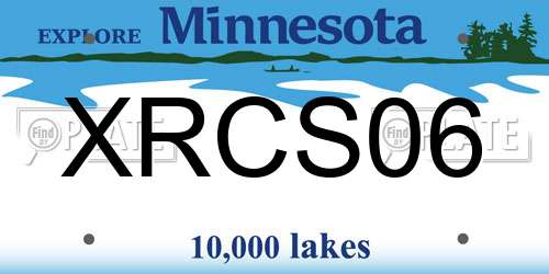 XRCS06 Minnesota License Plate