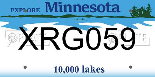 XRG059 Minnesota License Plate