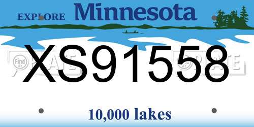 XS91558 Minnesota License Plate