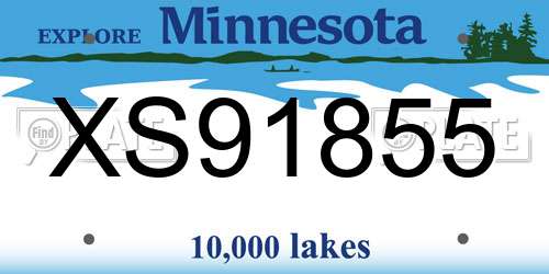 XS91855 Minnesota License Plate