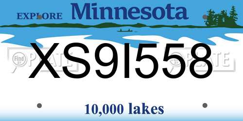 XS9I558 Minnesota License Plate
