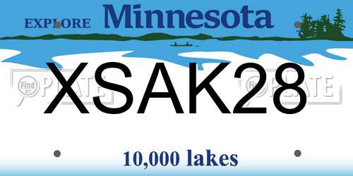 XSAK28 Minnesota License Plate