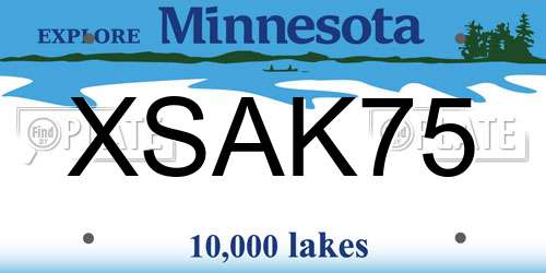 XSAK75 Minnesota License Plate