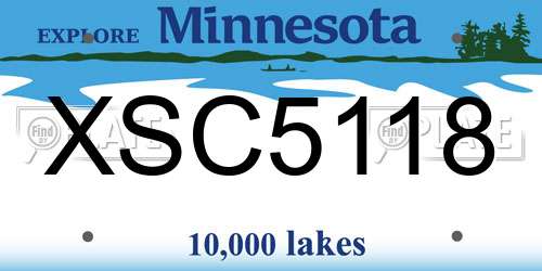 XSC5118 Minnesota License Plate