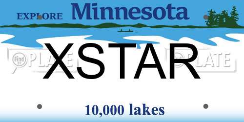 XSTAR Minnesota License Plate