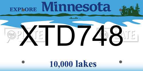 XTD748 Minnesota License Plate