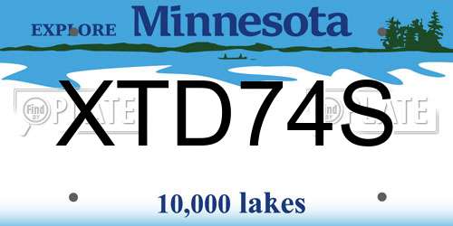 XTD74S Minnesota License Plate