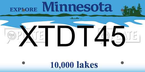XTDT45 Minnesota License Plate
