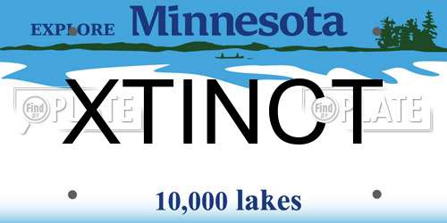 XTINCT Minnesota License Plate