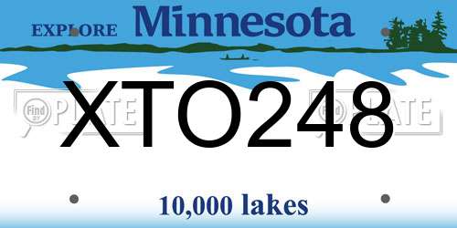 XTO248 Minnesota License Plate