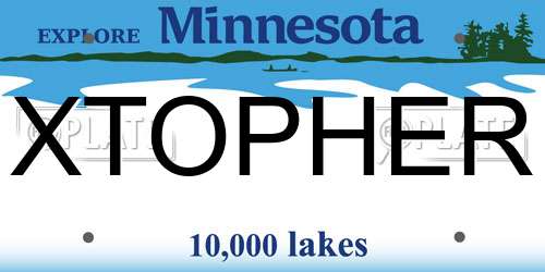 XTOPHER Minnesota License Plate