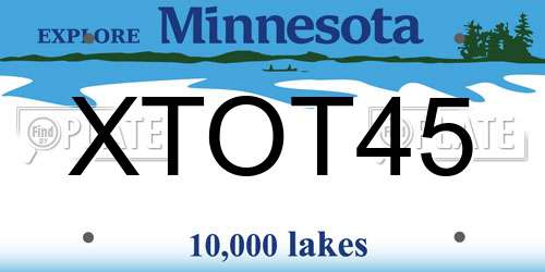 XTOT45 Minnesota License Plate
