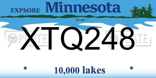 XTQ248 Minnesota License Plate