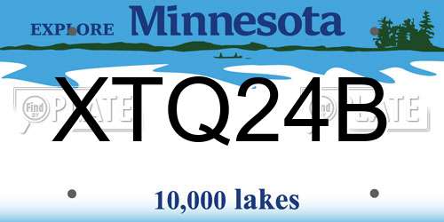 XTQ24B Minnesota License Plate